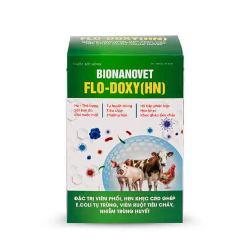 BIONANOVET FLO-DOXY(HN) Đặc Trị Viêm Phổi, Hen Khẹc CRD Ghép E.COLI Tụ Trùng, Viêm Ruột Tiêu Chảy, Nhiễm Trùng Huyết