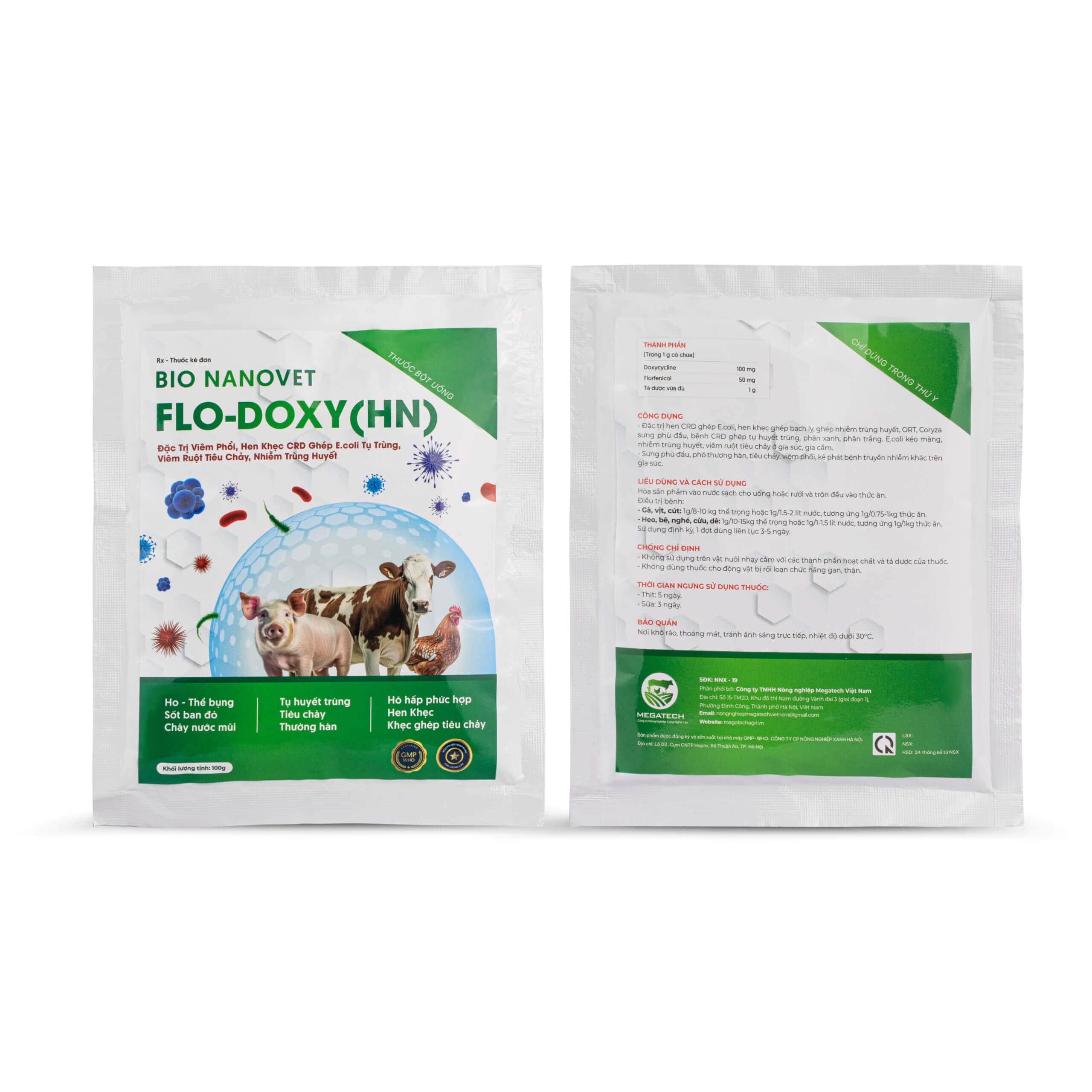 BIONANOVET FLO-DOXY(HN) Đặc Trị Viêm Phổi, Hen Khẹc CRD Ghép E.COLI Tụ Trùng, Viêm Ruột Tiêu Chảy, Nhiễm Trùng Huyết - Ảnh 3